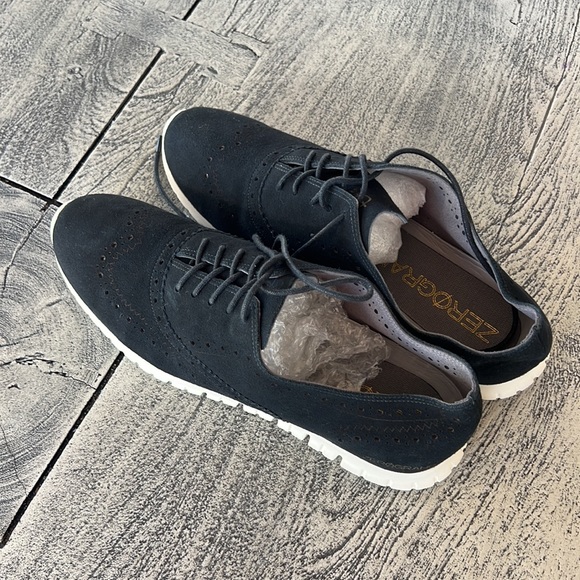 Cole Haan zero Grand perforated sueded black leather 10.5B lace up Oxford shoes - Picture 8 of 8